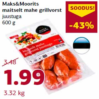 Allahindlus - Maks&Moorits maitselt mahe grillvorst