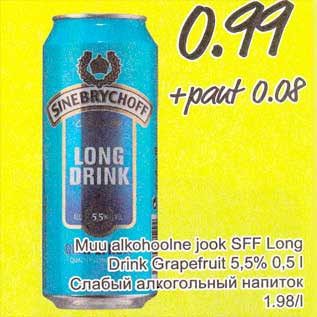 Allahindlus - Muu alkohoolne jook SFF Long Drink Grapefruit