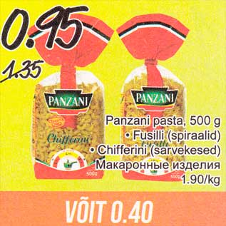 Allahindlus - Panzani pasta, 500 g