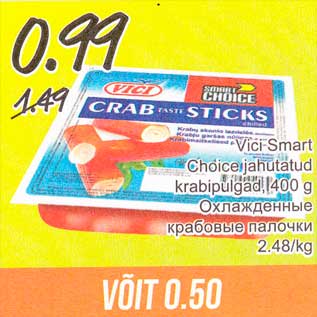 Allahindlus - Vici Smart Choice jahutatud krabipulgad, 400 g