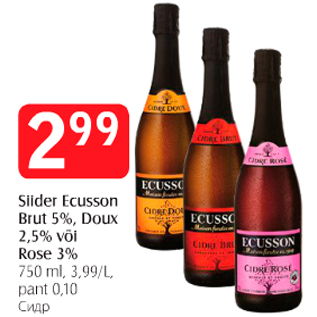 Allahindlus - Siider Ecusson Blut 5% Doux 2,5% või Rose 3%