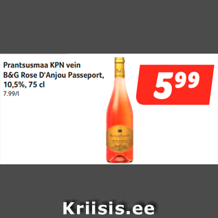 Allahindlus - Prantsusmaa KPN vein B&G Rose D