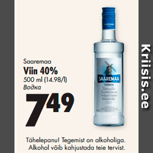 Allahindlus - Saaremaa Viin 40%