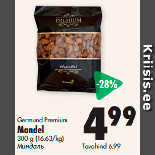 Allahindlus - Germund Premium Mandel 300 g (16.63/kg)