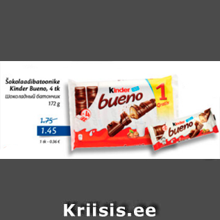 Allahindlus - Šokolaadibatoonike Kinder Bueno