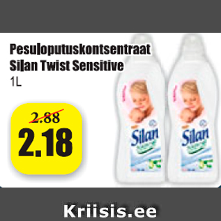 Allahindlus - Pesuloputuskontsentraat Silan Twist Sensitive 1 l