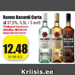 Allahindlus - Rumm Bacardi Carta