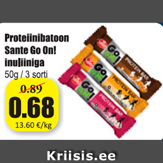 Allahindlus - Proteiinibatoon Sante Go On! inuliiniga