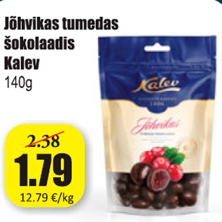 Allahindlus - Jõhvikas tumedas šokolaadis Kalev 140 g