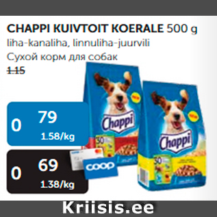 Allahindlus - CHAPPI KUIVTOIT KOERALE 500 g