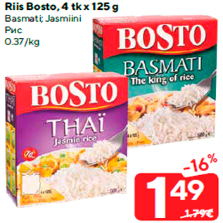 Allahindlus - Riis Bosto, 4 tk x 125 g