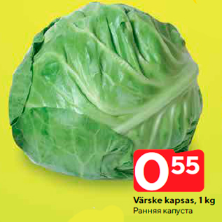 Allahindlus - Värske kapsas, 1 kg