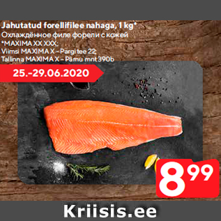 Allahindlus - Jahutatud forellifilee nahaga, 1 kg*