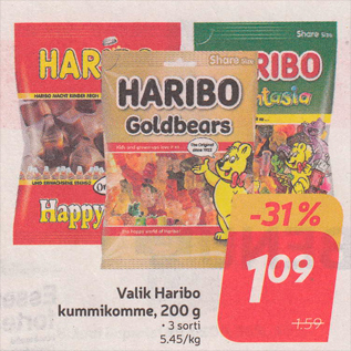 Allahindlus - Valik Haribo kummikomme, 200 g