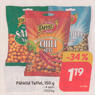 Allahindlus - Pähklid Taffel, 150 g