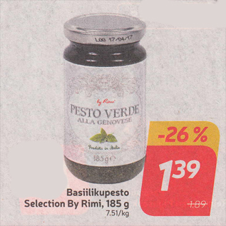 Allahindlus - Basiilikupesto Selection By Rimi, 185 g