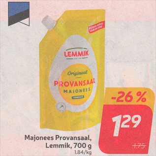 Allahindlus - Majonees Provansaal, Lemmik, 700 g