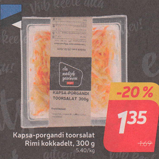 Allahindlus - Kapsa-porgandi toorsalat Rimi kokkadelt, 300 g