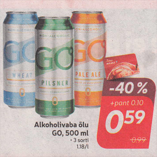 Allahindlus - Alkoholivaba õlu GO, 500 ml