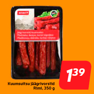 Allahindlus - Kuumsuitsu jäägrivorstid Rimi, 350 g