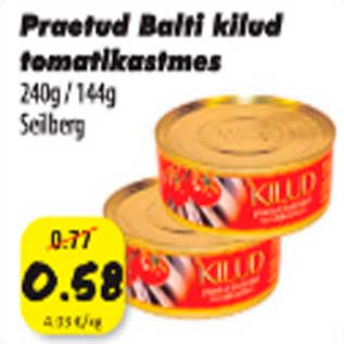 Allahindlus - Praetud Balti kilud tomatikastmes 240g/144g Sellberg