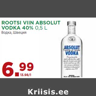 Allahindlus - ROOTSI VIIN ABSOLUT VODKA