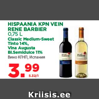 Allahindlus - HISPAANIA KPN VEIN RENE BARBIER 0,75 L