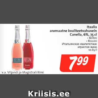 Allahindlus - Itaalia aromaatne kvaliteetvahuvein Canella, 6%, 75 cl