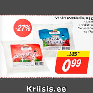 Allahindlus - Vändra Mozzarella, 125 g