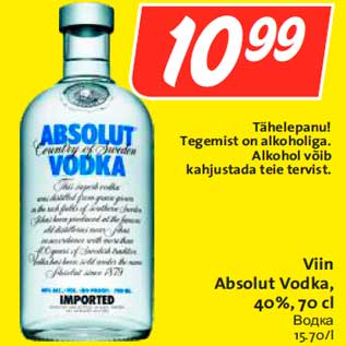 Allahindlus - Viin Absolut Vodka