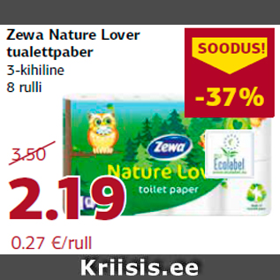 Allahindlus - Zewa Nature Lover tualettpaber