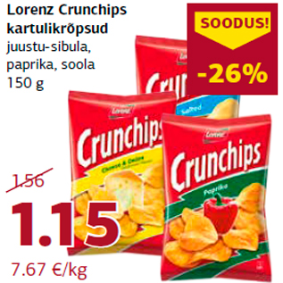 Allahindlus - Lorenz Crunchips kartulikrõpsud