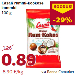 Allahindlus - Casali rummi-kookose kommid 100 g