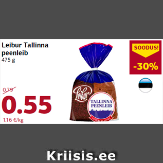 Allahindlus - Leibur Tallinna peenleib 475 g