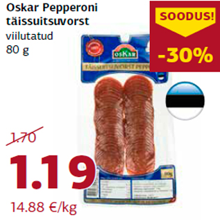 Allahindlus - Oskar Pepperoni täissuitsuvorst