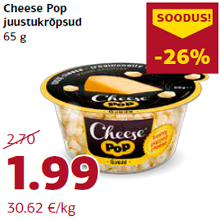 Allahindlus - Cheese Pop juustukrõpsud 65 g