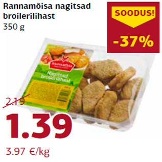 Allahindlus - Rannamõisa nagitsad broilerilihast 350 g