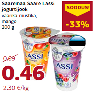 Allahindlus - Saaremaa Saare Lassi jogurtijook