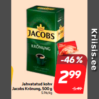 Allahindlus - Jahvatatud kohv Jacobs Krönung, 500 g