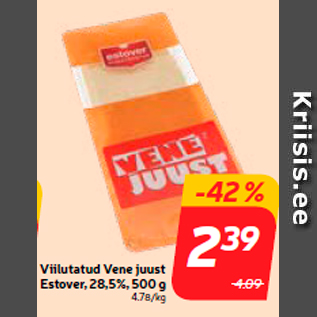 Allahindlus - Viilutatud Vene juust Estover, 28,5%, 500 g