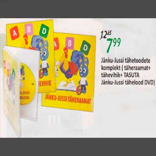 Allahindlus - Jänku-Jussi tahetoodete komplekt (täheraamat+ tähevihik+ TASUTA Jänku-Jussi tähelood DVD)