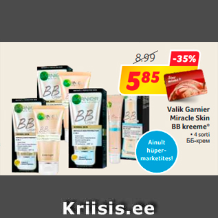 Allahindlus - Valik Garnier Miracle Skin BB kreeme*