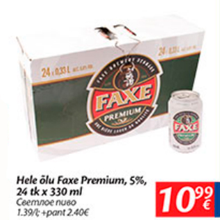 Allahindlus - Hele õlu Faxe Premium