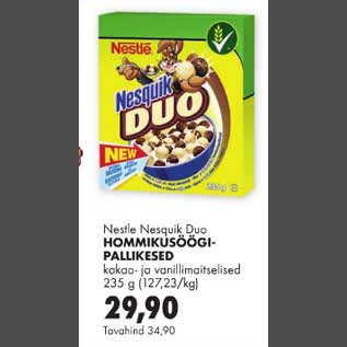 Allahindlus - Nestle Nesquik Duo Hommikusöögi-pallikesed