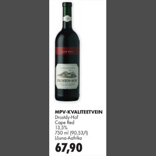 Allahindlus - MPV-kvaliteetvein Drostdy-Hof Cape Red