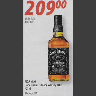 Allahindlus - USA viski Jack Daniels Black Whisky