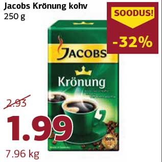 Allahindlus - Jacobs Krönung kohv 250 g