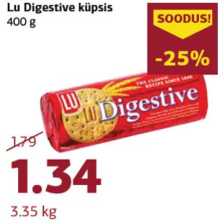 Allahindlus - Lu Digestive küpsis 400 g