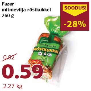 Allahindlus - Fazer mitmevilja röstkukkel 260 g