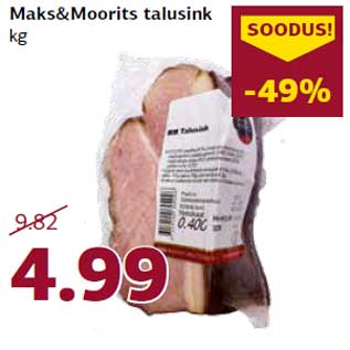 Allahindlus - Maks&Moorits talusink kg